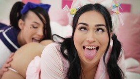 Trans college girls Kasey and Ember enjoy kinky fun on livestream