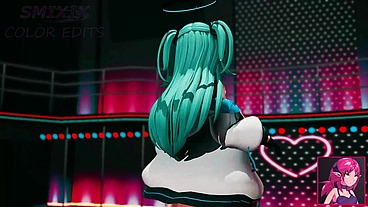 Hayase Yuuka Hentai Blue Archive No Bra Dance Queencard MMD 3D Clear Blue Hair