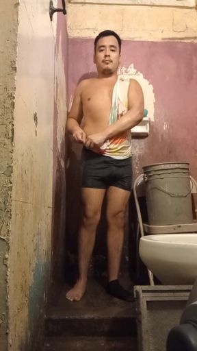 Jesus in boxer pulling his penis 185