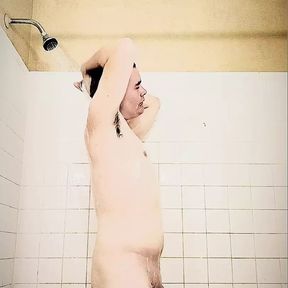 Taking a shower