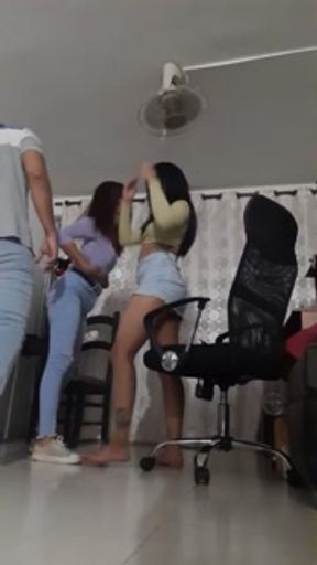 The university party ends with a tit suck
