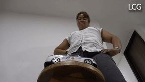 Silent Guest Destroys White Police Car