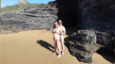 MILF gets wet watching her drone on the beach