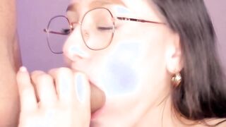 Nerdy Teen Gets Her Mouth Stuffed with Hard Dick