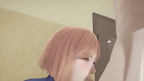 Asian MILF gives a deepthroat blowjob and a creampie in hot Jujutsu Kaisen Hentai