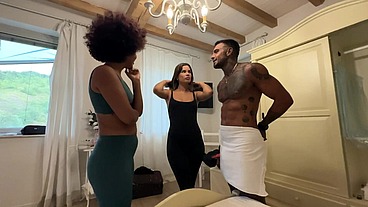 Italian guy gets the wrong hotel room and we end up in a threesome