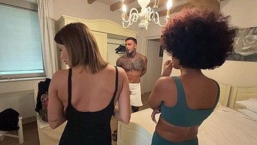 Italian guy gets the wrong hotel room and we end up in a threesome