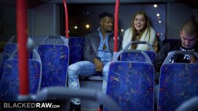 Blacked Two Beauties Fuck Giant BBC On Bus!