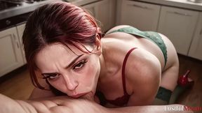 an attractive real estate agent, in order to rent me an apartment, gives me a blowjob in various kitchens[ai]