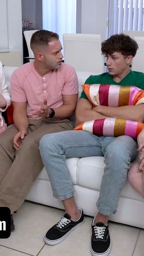 While Their Stepmoms Are On Vacation, Nicky And Parker Fuck Around With Their Own Stepsisters   Clip 1