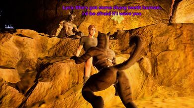 Monster Girl Werewolf Threesome Creampie Humping Under Campfire Moon Dirty Talk