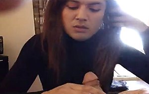 Crossdresser suck cock and swallow cum