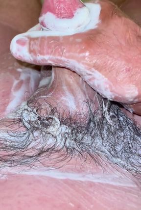 Rubbing cock and balls