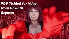 POV Gets Tickles for Valentines Day until Orgasm in Red Satin Gloves from GF MP4 1080