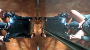 milf chairtied, throatfucked with ring gag and throatpie