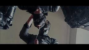 milf chairtied, throatfucked with ring gag and throatpie