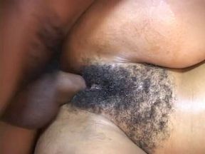 Fat butt ebony babe finger fucks her twat and rides a cock