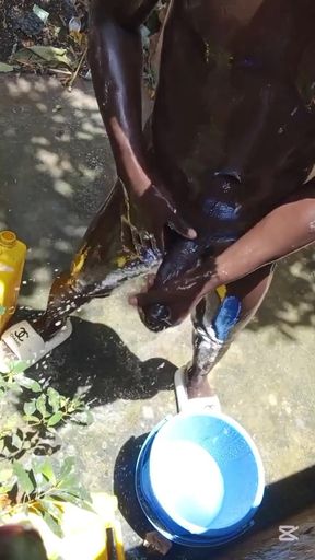 Real Outdoor Shower Dick Massage
