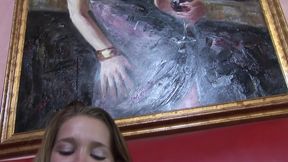 Tattooed brunette creampied in her tight pussy