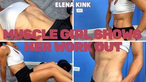MUSCLE GIRL SHOWS HER WORK OUT