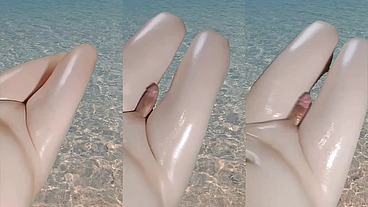 6 Hot Oil Cumming in the Water Shiny Thighs Feminine Delicious Legs