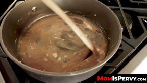Busty Milf Ariella Ferrera deep throats her stepson's cock&#x1F32D;