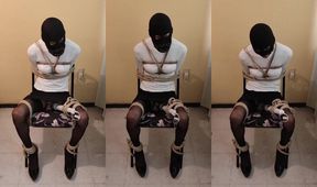 Chair Tied Hitachi Wrecked Sissy Cums Gushing Dripping