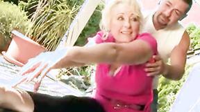 ”Old Woman Fucks New Yoga Professor”