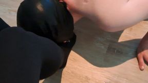 Foot Fetish Release � Sissy Cums on Mistress Nylon Feet and Licks It Clean