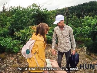 HUNT4K. Met a bare stranger with good titties in the forest