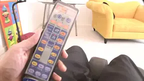 Hot babe takes a dildo up her ass and gets cum in the eye