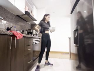 2 lesbos have a secret in the laundry room.