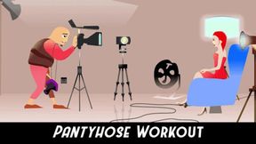 Pantyhose Workout POV in Red leotard