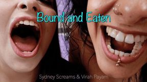Bound and Eaten ft Virah Payam - A same size vore scene featuring: burping, bloated belly, femdom POV, and female domination - 720 WMV