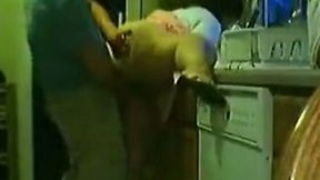 BBW Indian mom gets fucked doggy style in the kitchen