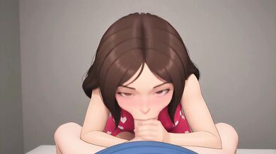 Brunette anime slut gets throat fucked and creampied in missionary