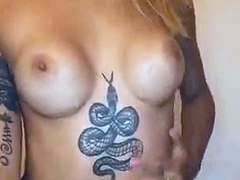 Amateur redhead masturbates then gives a blowjob
