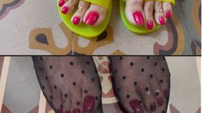 Green slipper at home FOOT SIZE 11 (MP4-HD 1080p)