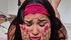 Fucking with Brunette, a Neighbor, 'foreigner', I Put All My Cock in Her Mouth