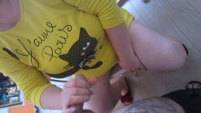 I came home from work for lunch and got another blowjob from my mother-in-law