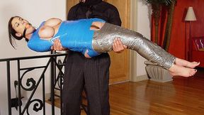A Masked Man Fondles The Big Naked Tits Of Tape Wrapped And Exposed Jelena Jensen!