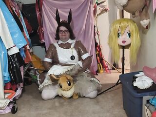 PVC Eevee Cosplay Dildo and Plushie Hump