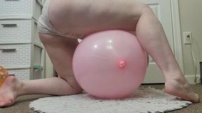 White Tinkerbell Panties & Pink Giant Balloon