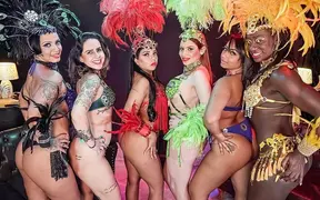 Hottest bubble butt babes dance and fuck at real Brazilian samba party
