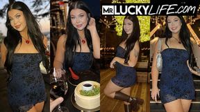 Aussie beauty Holly Day gives handjob after dinner date