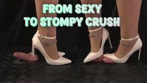 From Sexy to a Stompy Crush in my White Stiletto Heels (Close Version) - TamyStarly - Cock Balls Crush Trample, Shoejob, CBT, Trampling, Bootjob, Stomping