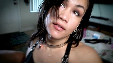 Thick Asian Trans Girl Gets Dick Dazed & Cum Covered