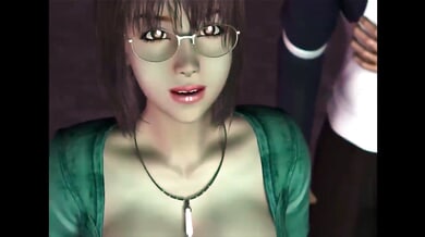 Voluptuous retro student shares a tender moment in vintage 3D embrace