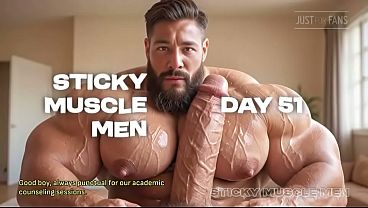 Sticky Muscle Men Day 51 Preview, AI-Generated Muscle Guys, Big Dicks, Big Cum Loads