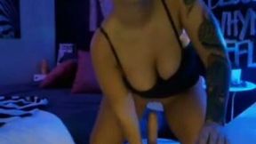 Torrid big breasted zealous chick was riding dildo on webcam